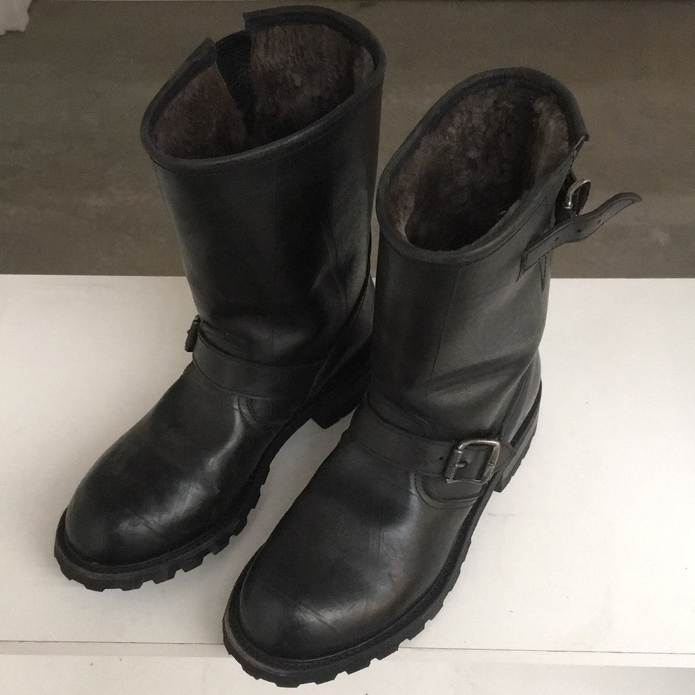Frye Goodyear Welt boots with buckles
